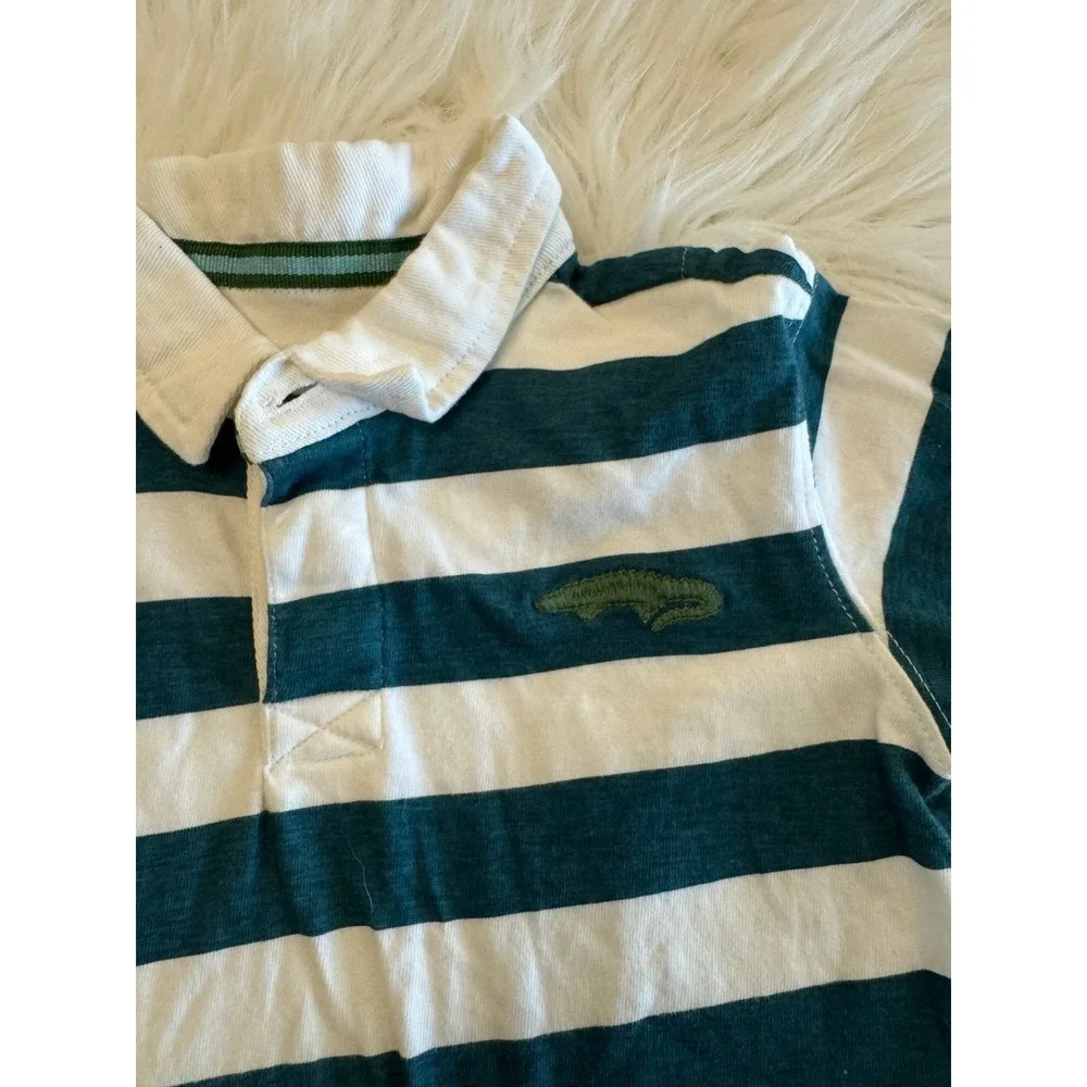 Hatley Polo Shirt stripe‎ with alligator graphic 6-12m